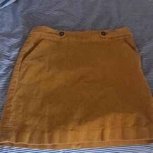Banana republic mustard yellow corduroy skirt